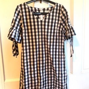 J crew black and white checker dress size s